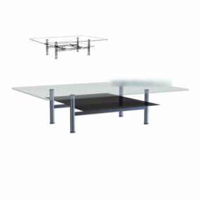 Lage glazen salontafel 3D-model