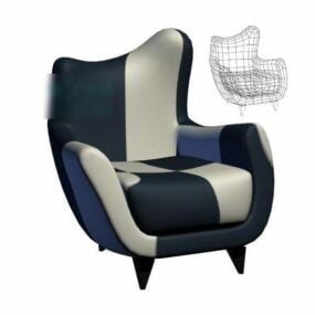 Checker Leather Armchair 3d model