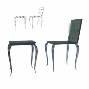 सरल प्राचीन मेज और कुर्सी 3डी मॉडल