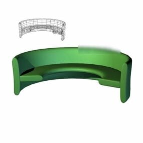 Lowpoly Curved Bench Sofa 3d model