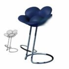 Mavi Çiçek Şeklinde Bar Sandalyesi