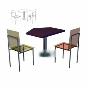 שולחן קפה וכיסא מודרני דגם תלת מימד