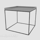 Tavolino quadrato con struttura in ferro