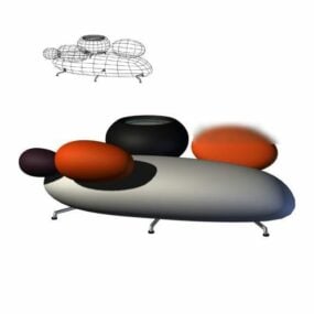 様式化された滑らかなソファ 3D モデル