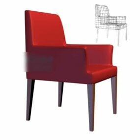 Moderne rood fluwelen fauteuil 3D-model