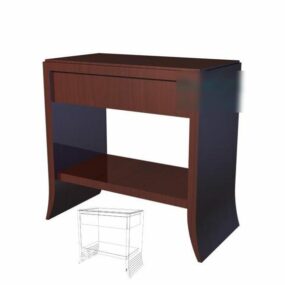 Modern Wooden Dresser Table 3d model