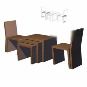 Модуль Простий стіл і стілець 3d модель