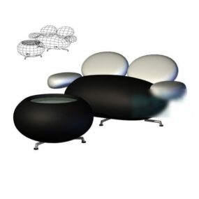 Round Shaped Sofa Design 3d model