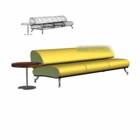 Smooth Edge Yellow Sofa 3d model