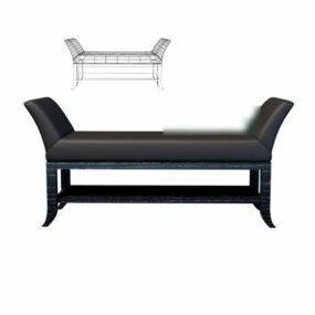 Μαύρο βαμμένο σκαμπό καναπέ 3d μοντέλο