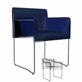 Office Simple Blue Armchair 3d model