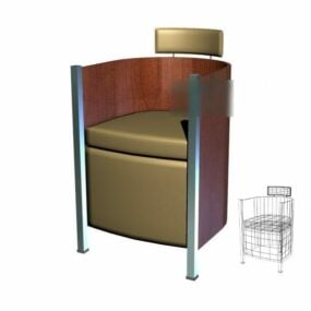 Ταπετσαρία Πολυθρόνα Καφέ Δερμάτινο 3d μοντέλο
