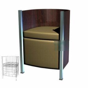 Brown Upholstery Armchair 3d model