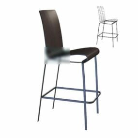 Bar Chair Curved Seat 3d model