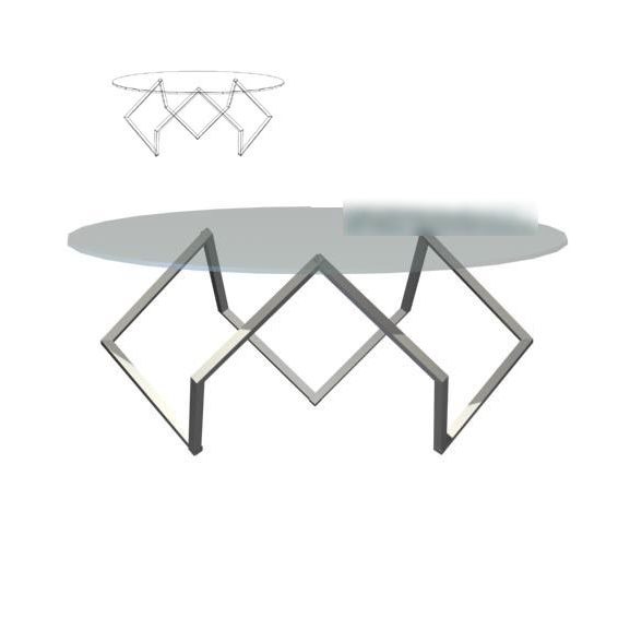 Dinning Oval Table Glass Top