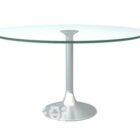 Round Glass Coffee Table One Leg
