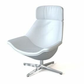 3д модель современного офисного стула белого цвета