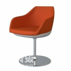 Office Chair One Leg Red Color 3d model