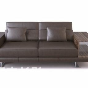 Sofa Brown Leather 3d model