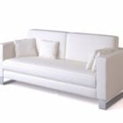 Sofa White Leather Two Seaters