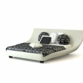 מיטה זוגית דגם תלת מימד בצורת מודרניזם