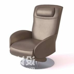 כיסא סלון חום עור דגם תלת מימד