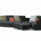 Modern Fabric Sofa With Stool Set
