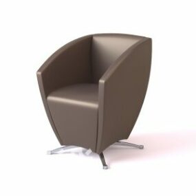 Коричневе крісло на фіксованій ніжці 3d модель