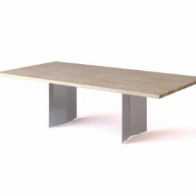 आयताकार कॉफी टेबल ठोस लकड़ी 3डी मॉडल