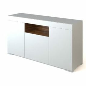 White Minimalist Tv Cabinet 3d model