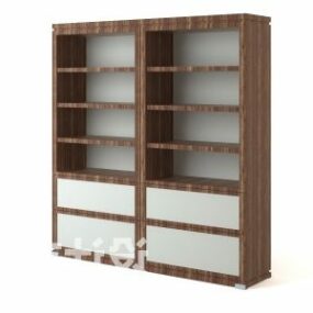 Wooden Office Files Cabinet 3d model