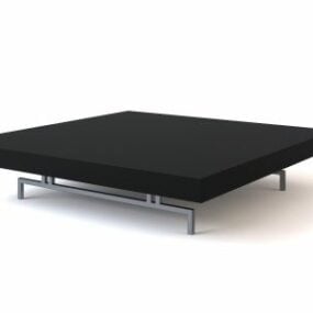 Minimalist Low Black Coffee Table 3d model