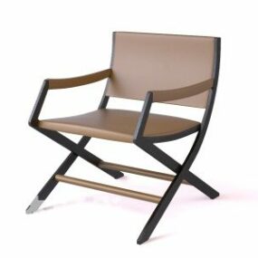 Folding Chair Wooden Material 3d model