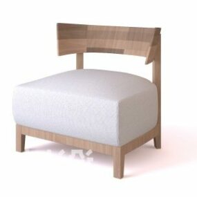 モダンな木製椅子張り 3D モデル