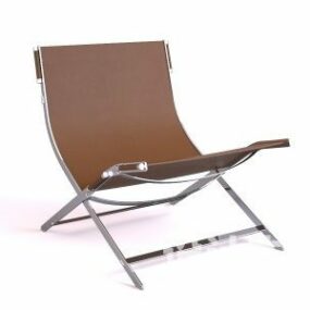 Leather Back Folding Chair 3d model