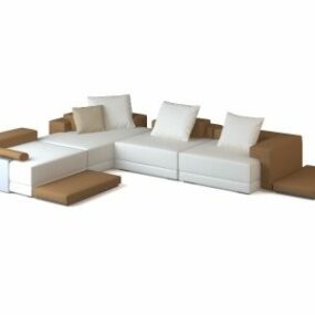Καναπές τομής με μαξιλάρι 3d μοντέλο