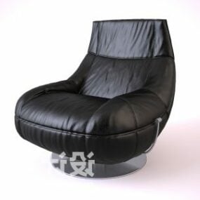 Bolso de sofá de cuero negro modelo 3d