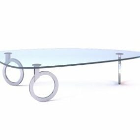 Triangle Glass Coffee Table Furniture 3d model