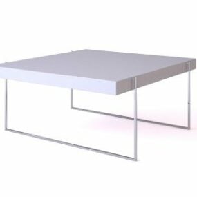 Fyrkantigt vit marmor soffbord 3d-modell