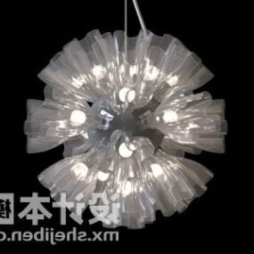 Flower Shaped Glass Ceiling Lamp 3d model