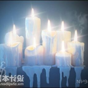 现实燃烧的蜡烛3d模型