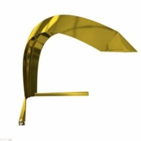Lampe dorée courbée modernisme modèle 3D