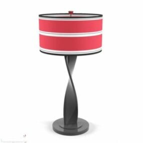 Red Shade Table Lamp 3d model