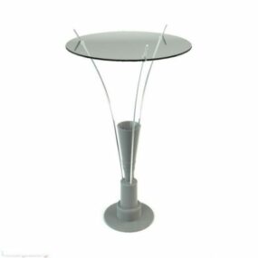 Round Dish Shade Table Lamp 3d model