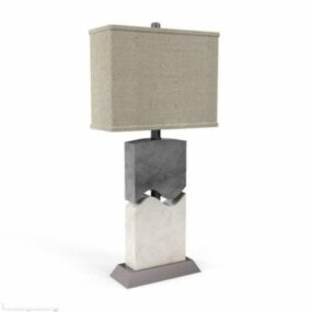 Rectangular Shade Hotel Table Lamp 3d model
