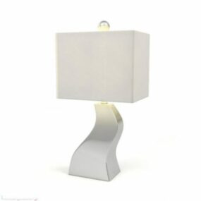 Rectangular Table Lamp With Curved Base 3d model