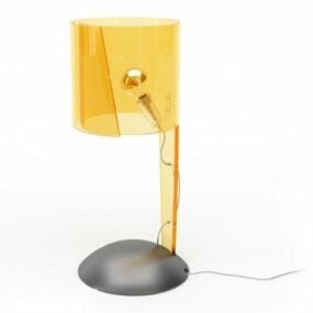 Table Lamp Yellow Rectangle Shade 3d model