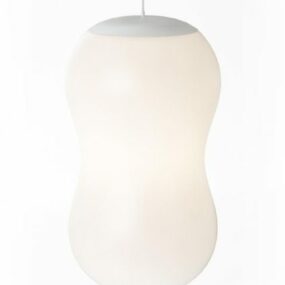 Lámpara de mesa con pantalla blanca modelo 3d