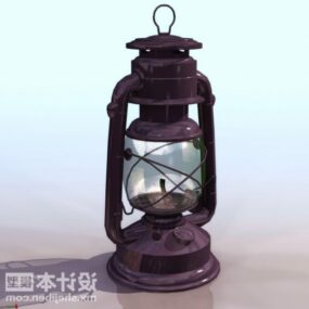 Modelo 3d de lâmpada de óleo de ferro vintage