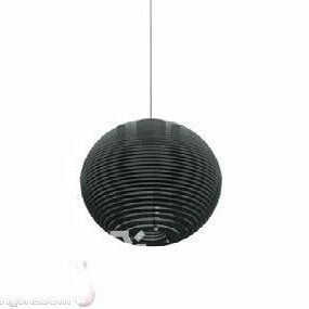 Pendant Lamp Black Sphere Shade 3d model